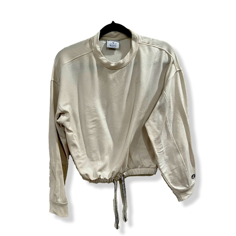 Campion Cropped Sweatshirt Hoodie Tan Nude Soft Size Extra Small Dre String